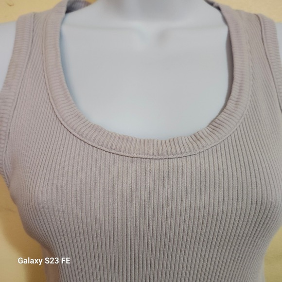 AGOLDE Poppy Scoop Ribbed Tank Top Light Purple Organic Cotton Blend Size Small - Picture 4 of 9